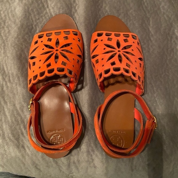 tory burch may perforated ankle strap sandal